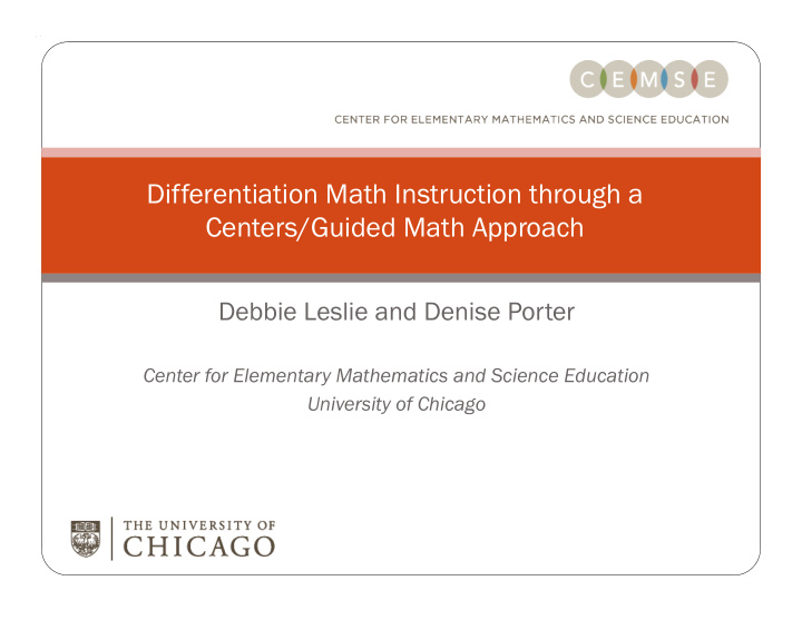 differentiation math instruction through a centers guided