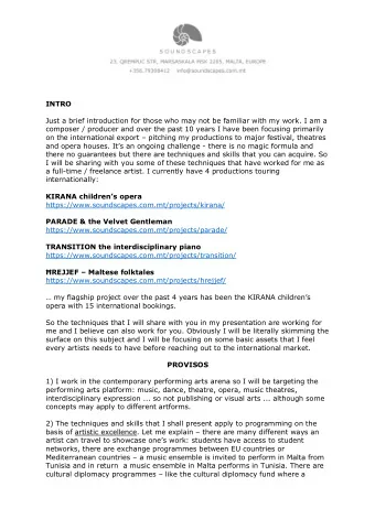 INTRO  Just a brief introduction for those who may not be familiar with my work. I am a  composer /