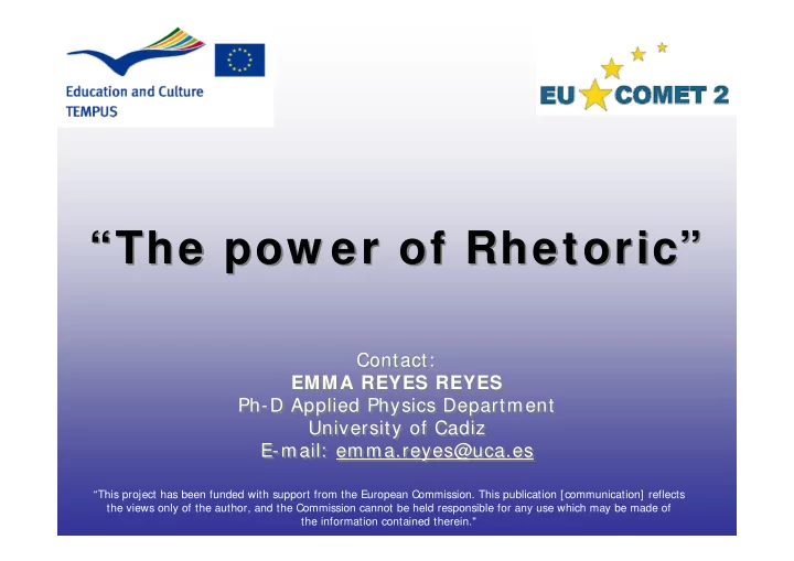 the pow er of rhetoric the pow er of rhetoric