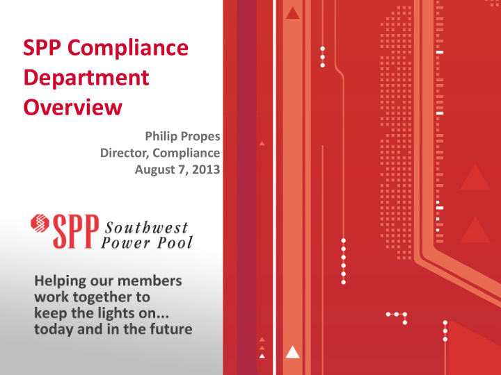 spp compliance department overview