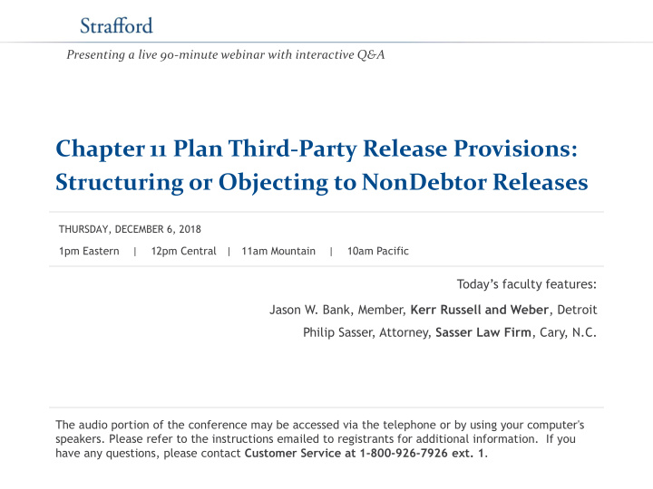 chapter 11 plan third party release provisions