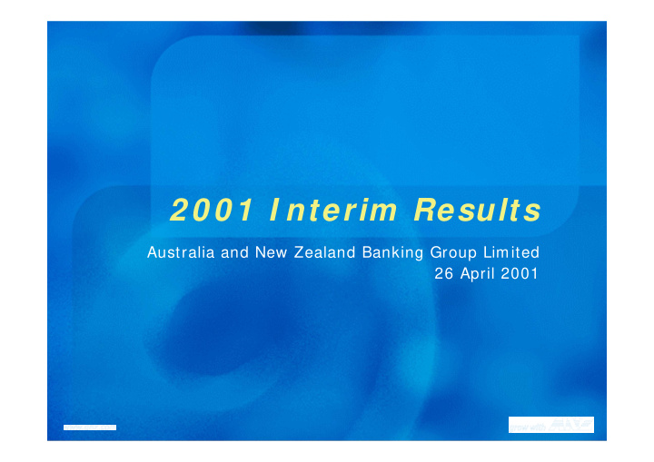 2 0 0 1 i nterim results