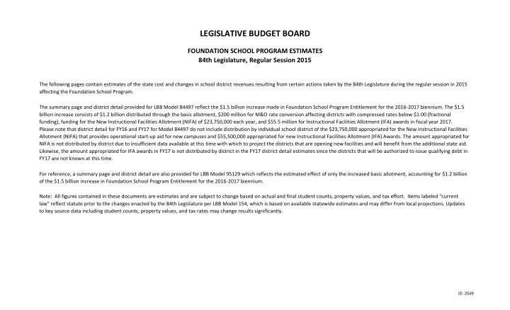 legislative budget board