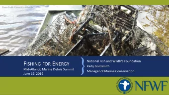 }  Kaity Goldsmith  Mid-Atlantic Marine Debris Summit  Manager of Marine Conservation June 19, 2019