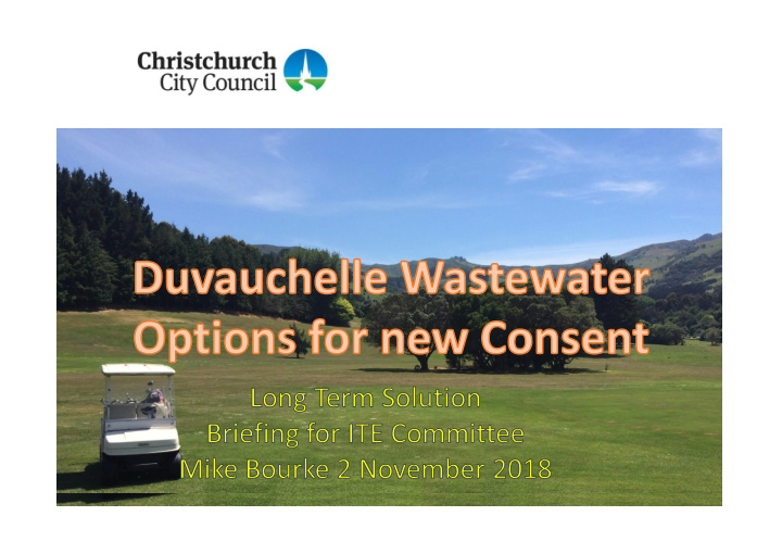 duvauchelle wastewater project overview of scheme options