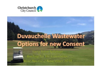 Duvauchelle Wastewater Project  Overview of Scheme Options Presentation to the Ng  i T  ahu