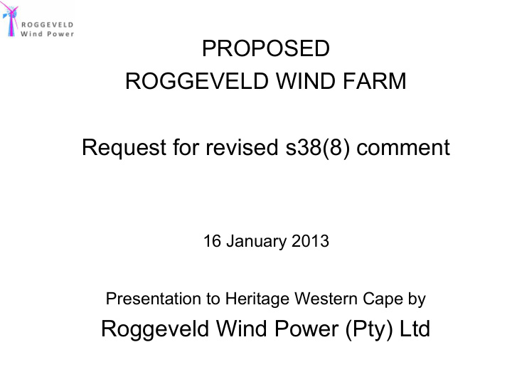 proposed roggeveld wind farm request for revised s38 8