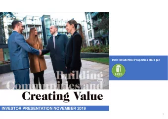 INVESTOR PRESENTATION NOVEMBER 2019  1  D I S C L A I M E R  Cautionary Statements  This