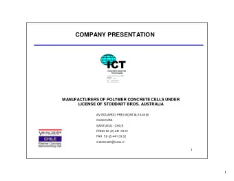 Industrial Composites  Technologies  Av. Eduard o Frei Mo ntalva 6000  Quilicura