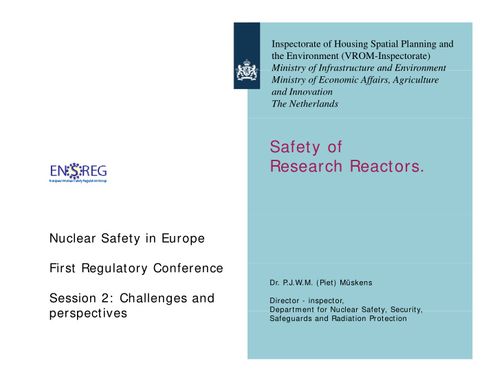 safety of research reactors research reactors