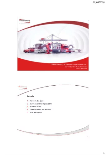 12/04/2016  General Meeting of Shareholders Kendrion N.V.  Joep van Beurden / Frank Sonnemans
