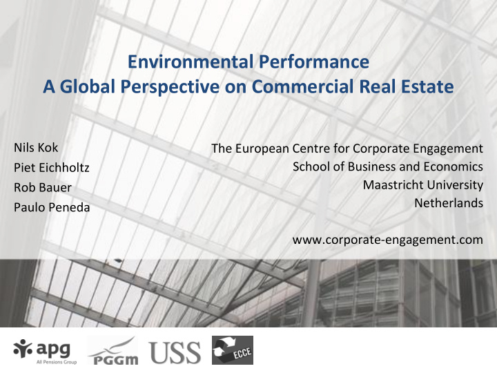 environmental performance a global perspective on