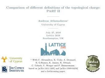 Comparison of different definitions of the topological charge:  PART II   Andreas