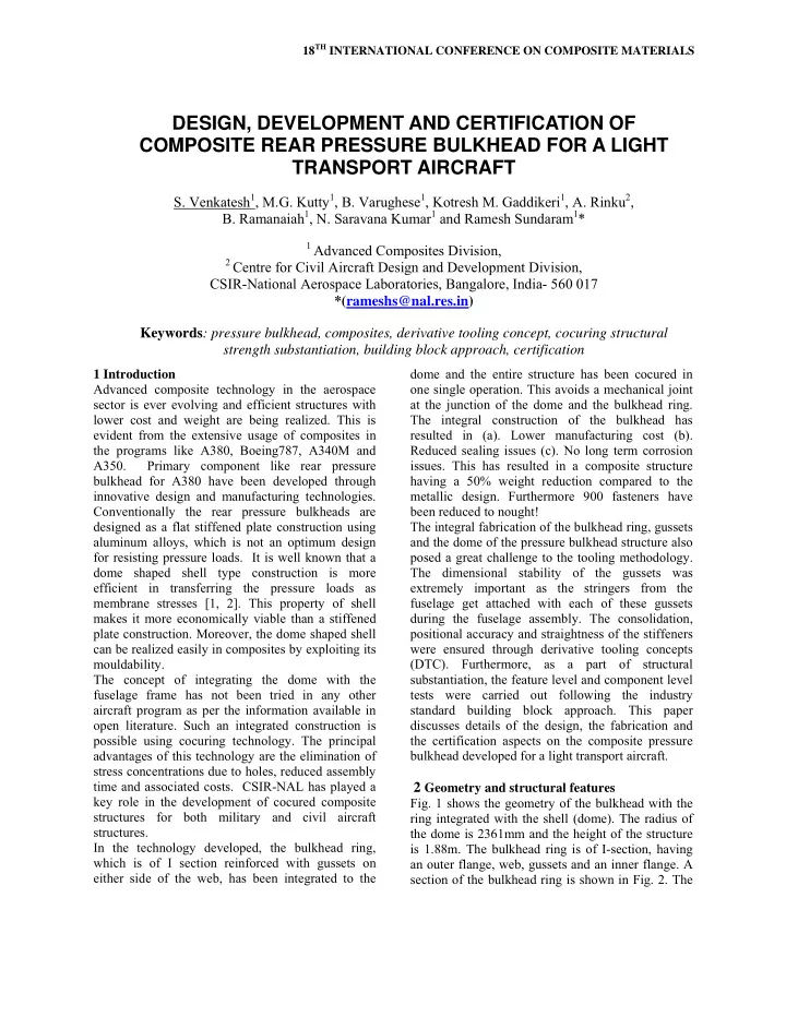 design development and certification of composite rear