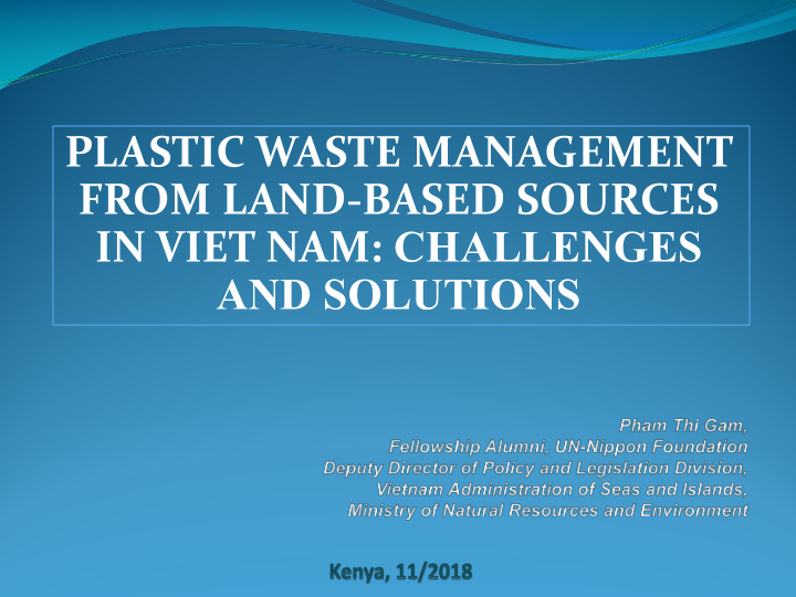 plastic waste management from land2based sources in viet
