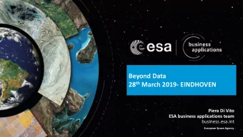 Beyond Data 28 th March 2019- EINDHOVEN  POWERED BY SPACE  Piera Di Vito  ESA business