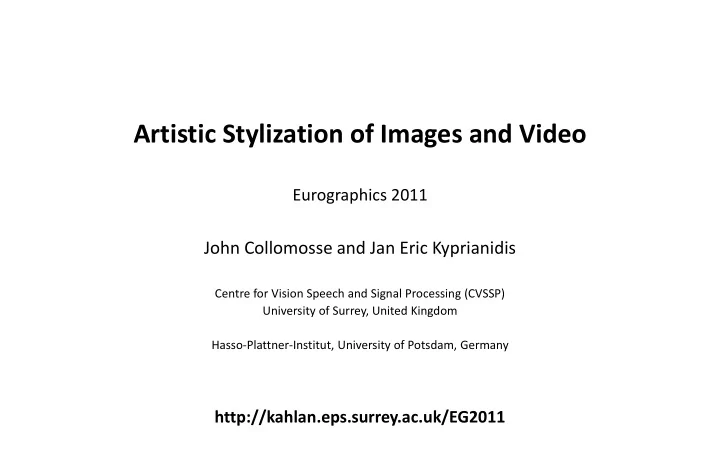 eurographics 2011 john collomosse and jan eric