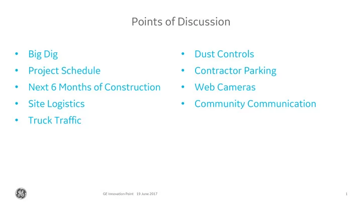 points of discussion