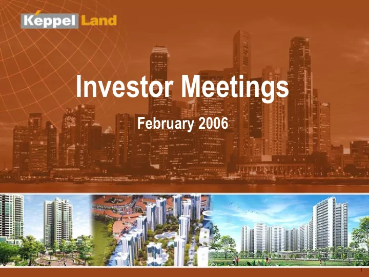 investor meetings