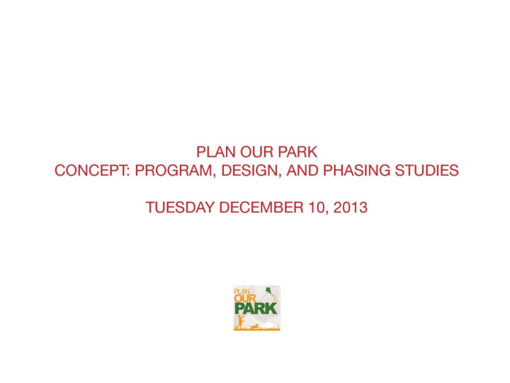 plan our park advisory committee plan our park committee