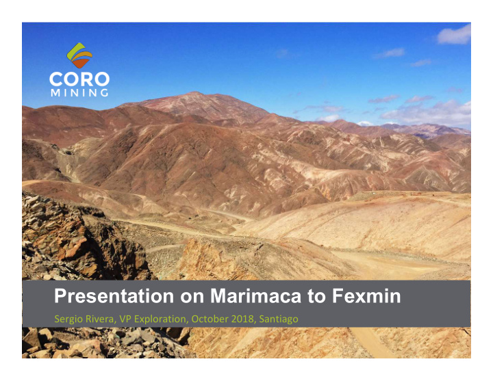 presentation on marimaca to fexmin