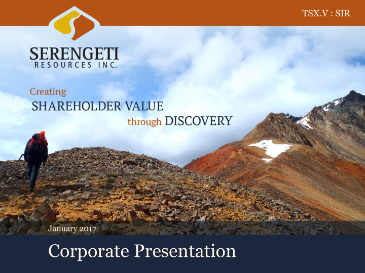 corporate presentation serengeti resources inc tsx v sir