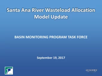 Santa Ana River Wasteload Allocation  Model Update  BASIN MONITORING PROGRAM TASK FORCE  September