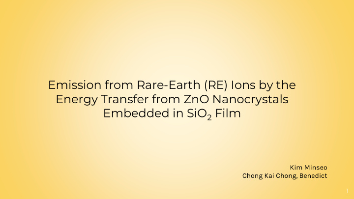 emission from rare earth re ions by the energy transfer