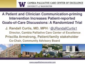 A Patient and Clinician Communication-priming  Intervention Increases Patient-reported