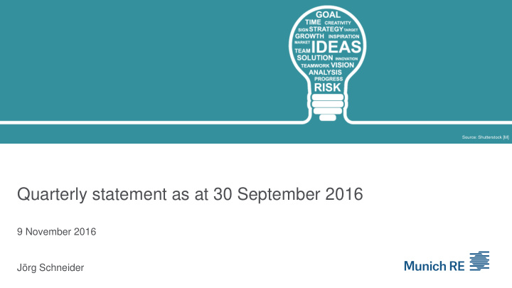 quarterly statement as at 30 september 2016