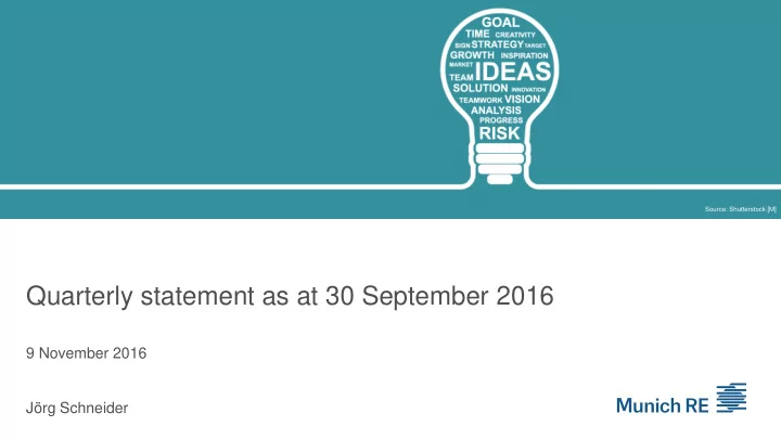 quarterly statement as at 30 september 2016