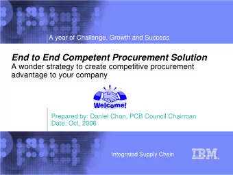 End to End Competent Procurement Solution  A wonder strategy to create competitive procurement