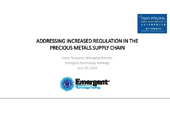 ADDRESSING INCREASED REGULATION IN THE  ADDRESSING INCREASED REGULATION IN THE  ADDRESSING