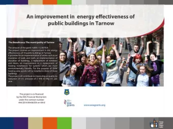 An improvement in energy effectiveness of public buildings in Tarnow   The project An