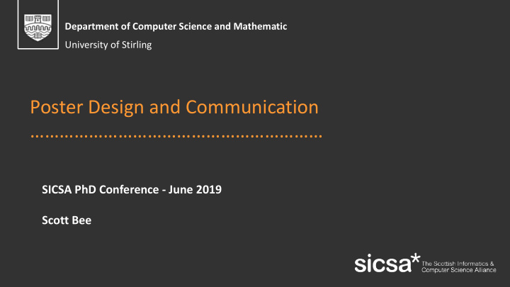 sicsa phd conference june 2019 scott bee