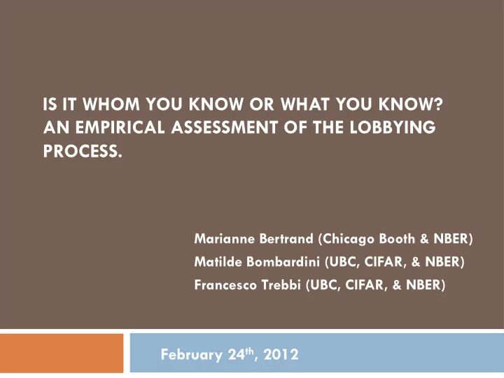 is it whom you know or what you know an empirical