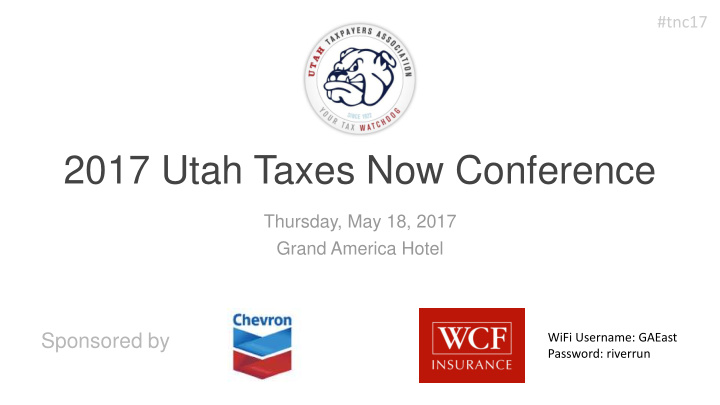 2017 utah taxes now conference