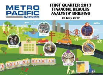 FI  FIRST  T QUARTER  RTER 2017  17  FI  FINANCIAL  ANCIAL RES  ESULT  ULTS  S  ANALYSTS