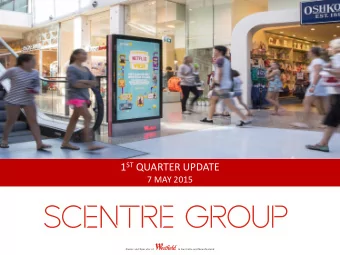 1 ST QUARTER UPDATE  7 MAY 2015  DISCLAIMER  The financial information included in this release is