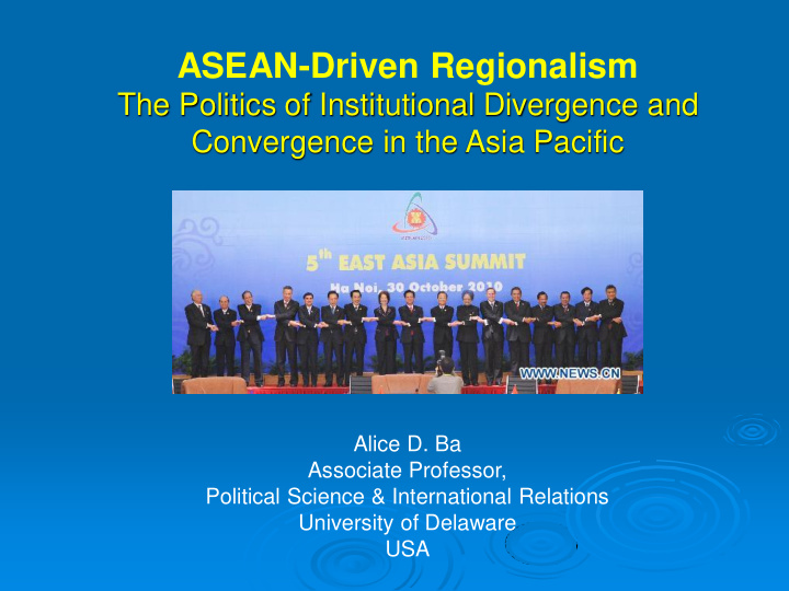 asean driven regionalism