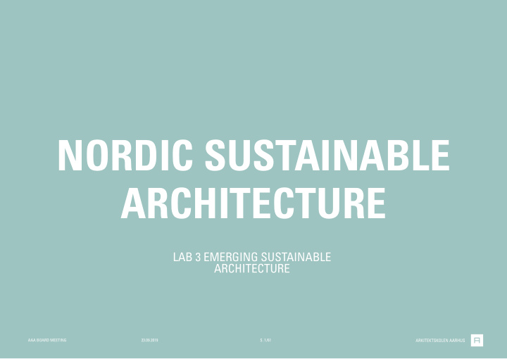 nordic sustainable architecture