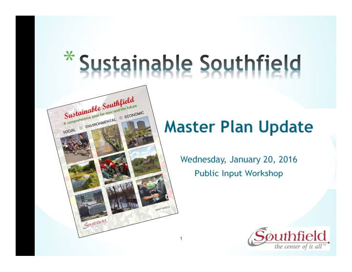 master plan update wednesday january 20 2016 public input