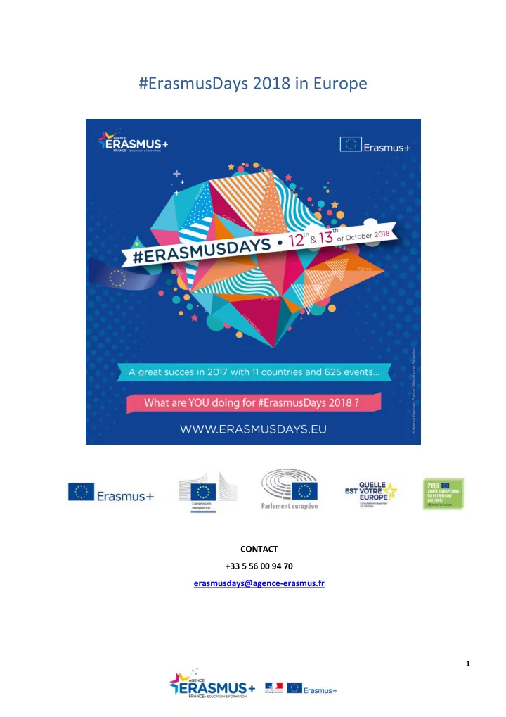 erasmusdays 2018 in europe