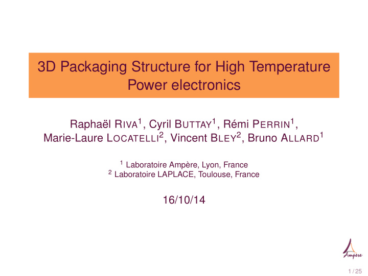 3d packaging structure for high temperature power