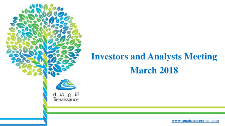 investors and analysts meeting march 2018