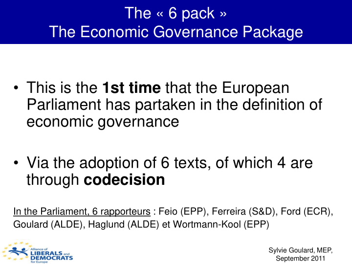 the economic governance package