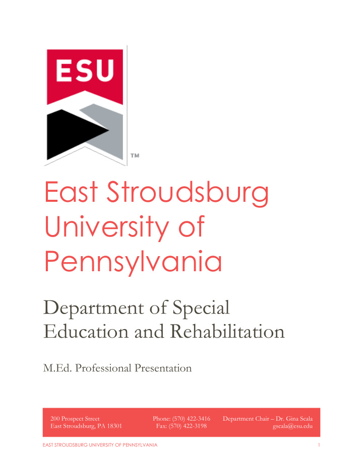 east stroudsburg university of pennsylvania