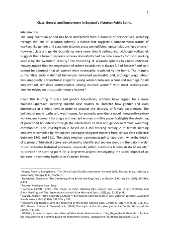 1 Class, Gender and Employment in Englands Victorian Public Baths .  Introduction  The 'long'