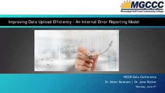 Improving Data Upload Efficiency - An Internal Error Reporting Model  MCCB Data Conference  Dr.