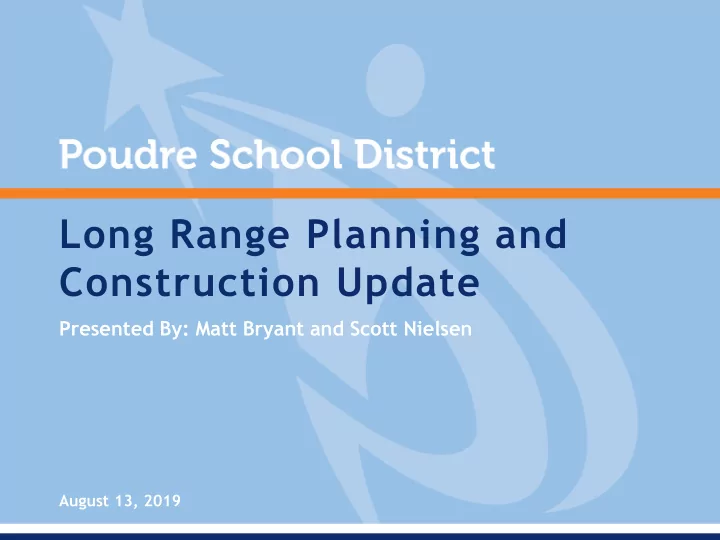 title text long range planning and construction update